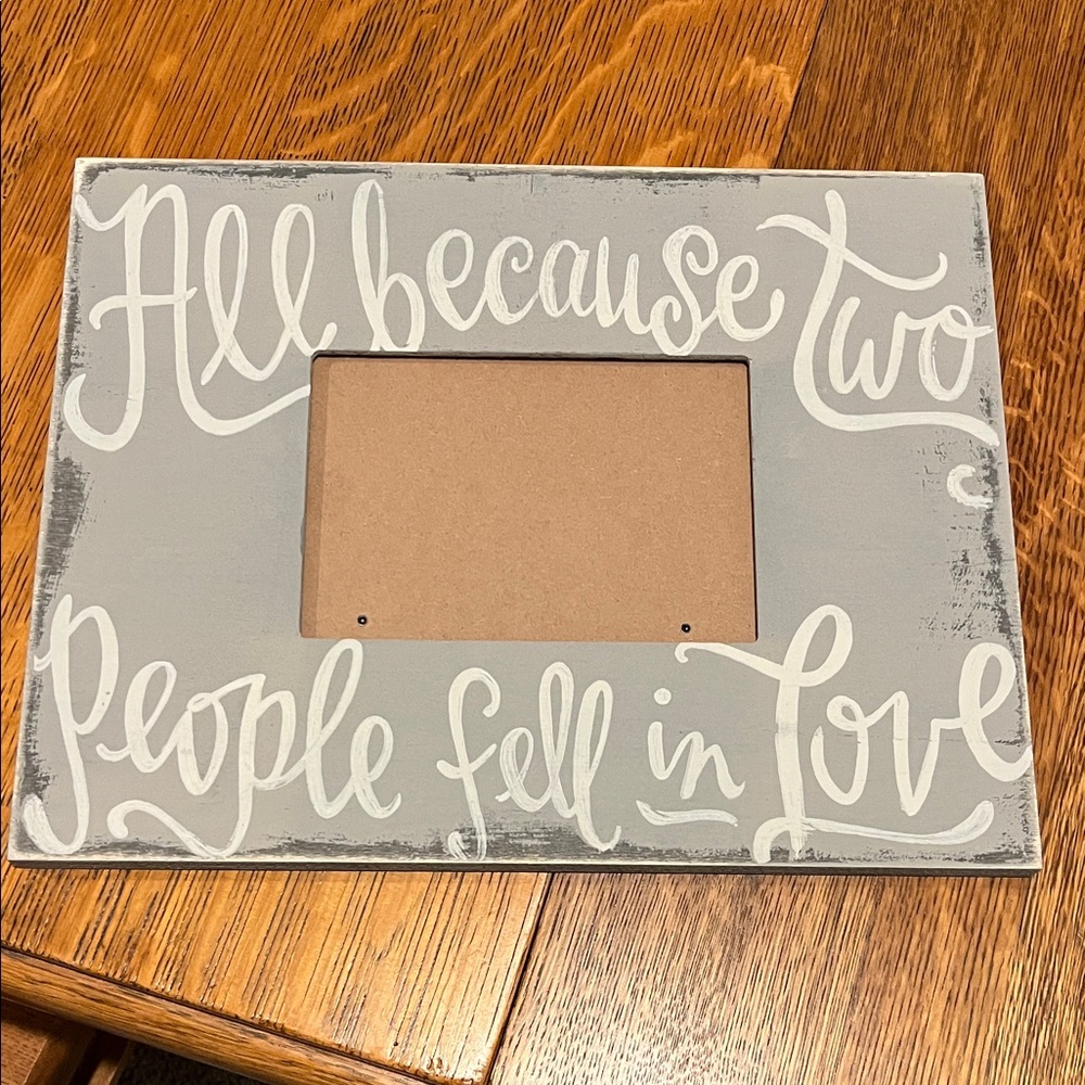 Gray and White Decorative Photo Frame